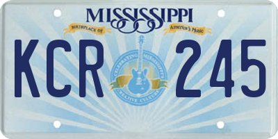MS license plate KCR245