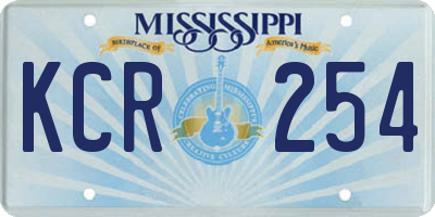 MS license plate KCR254