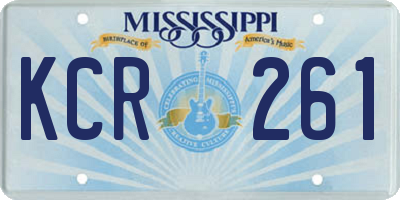 MS license plate KCR261