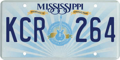MS license plate KCR264