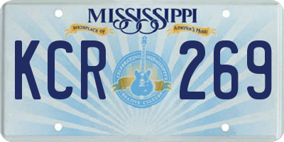 MS license plate KCR269