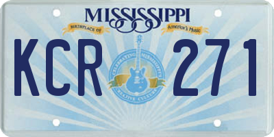 MS license plate KCR271