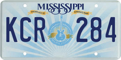 MS license plate KCR284