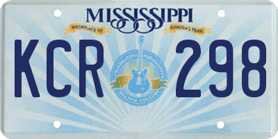 MS license plate KCR298