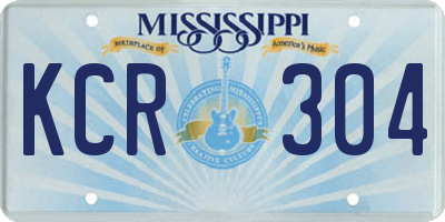 MS license plate KCR304