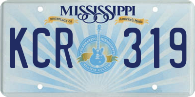 MS license plate KCR319