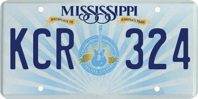 MS license plate KCR324