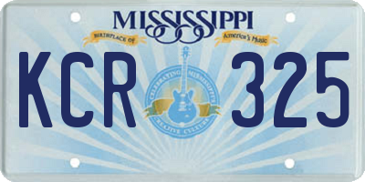 MS license plate KCR325