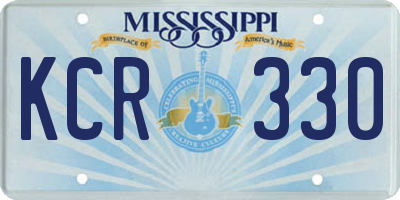 MS license plate KCR330