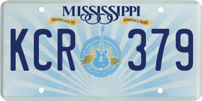 MS license plate KCR379