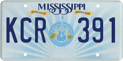 MS license plate KCR391