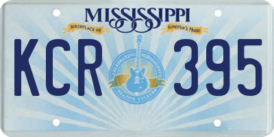MS license plate KCR395