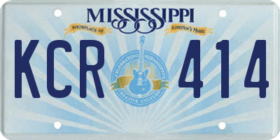 MS license plate KCR414