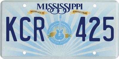 MS license plate KCR425