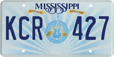 MS license plate KCR427