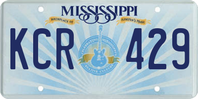 MS license plate KCR429