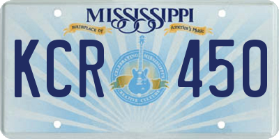 MS license plate KCR450