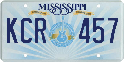 MS license plate KCR457