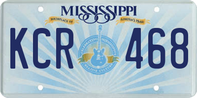 MS license plate KCR468