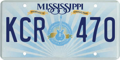 MS license plate KCR470