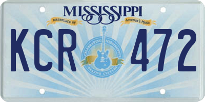 MS license plate KCR472
