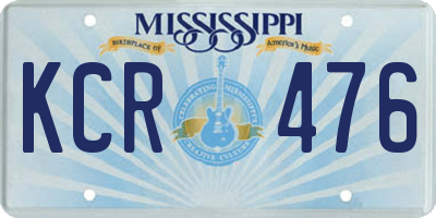 MS license plate KCR476
