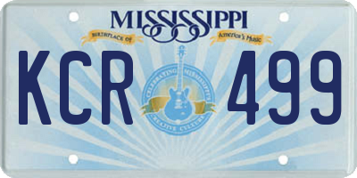 MS license plate KCR499