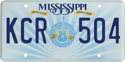 MS license plate KCR504