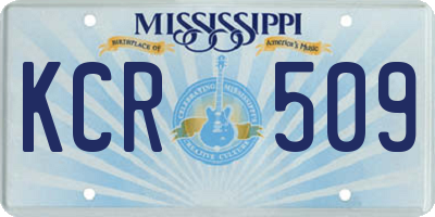 MS license plate KCR509