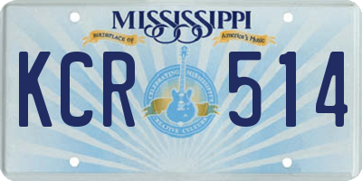 MS license plate KCR514