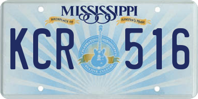 MS license plate KCR516