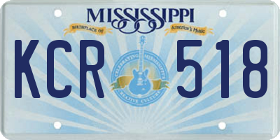 MS license plate KCR518