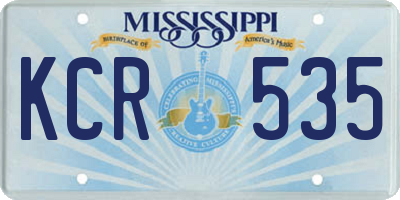 MS license plate KCR535
