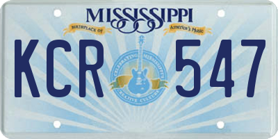 MS license plate KCR547