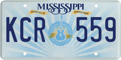 MS license plate KCR559