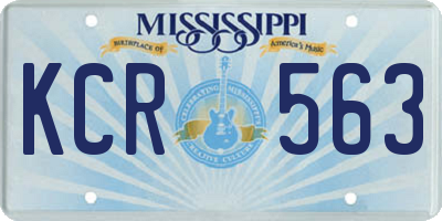 MS license plate KCR563