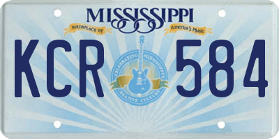 MS license plate KCR584