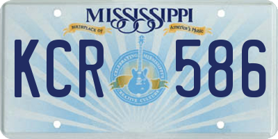 MS license plate KCR586