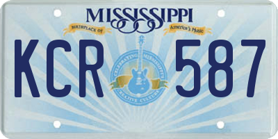 MS license plate KCR587