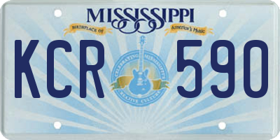 MS license plate KCR590