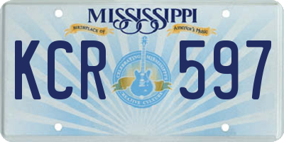 MS license plate KCR597