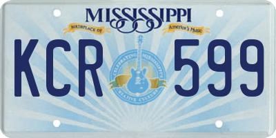 MS license plate KCR599