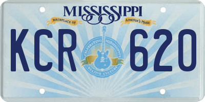 MS license plate KCR620