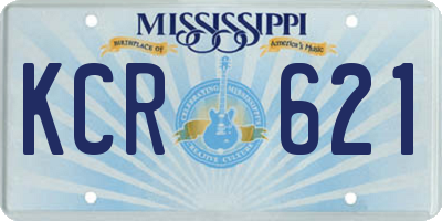 MS license plate KCR621