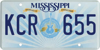 MS license plate KCR655