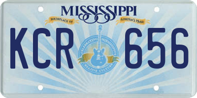 MS license plate KCR656