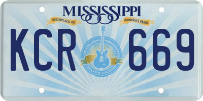 MS license plate KCR669
