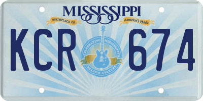 MS license plate KCR674