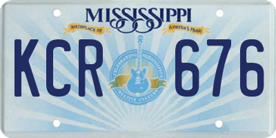 MS license plate KCR676