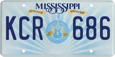MS license plate KCR686